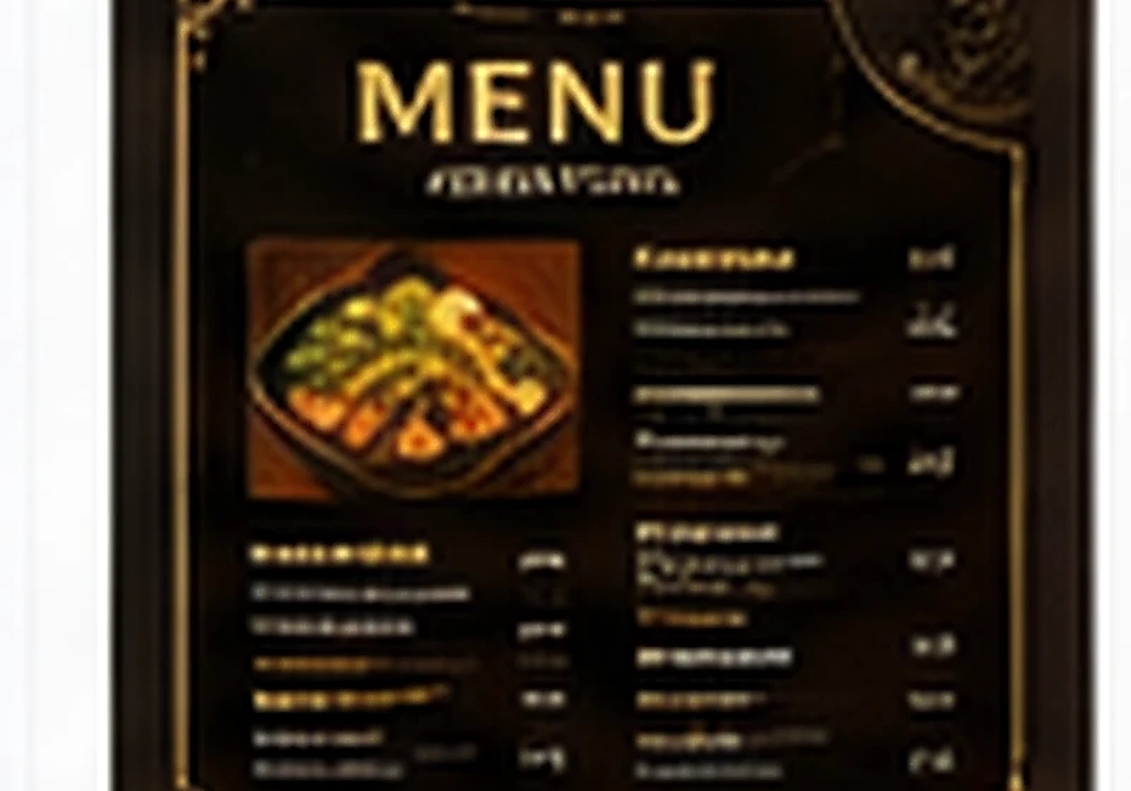 Contoh janaan AI untuk Menu, Kafe & Grafik Makanan